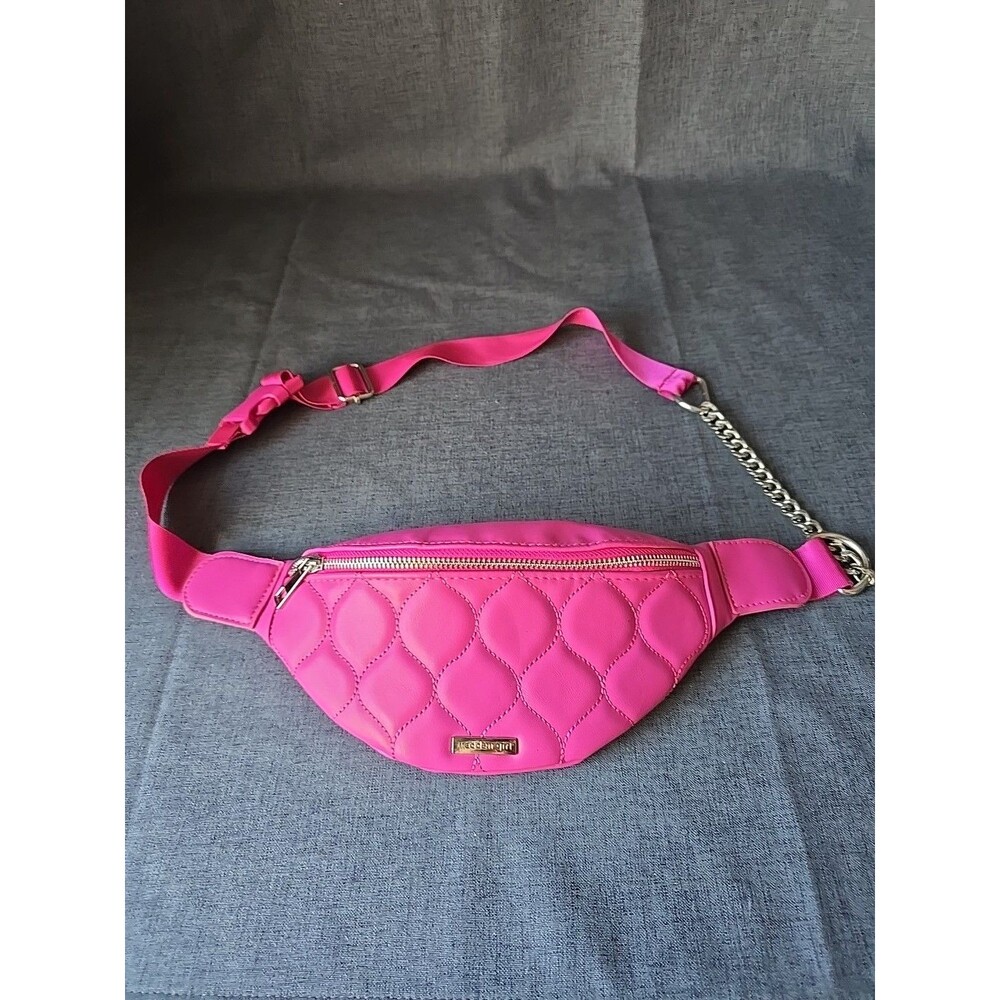 Madden Girl Barbie Pink Beltbag Fanny Pack With Chain Strap Party Rave Carry-All
